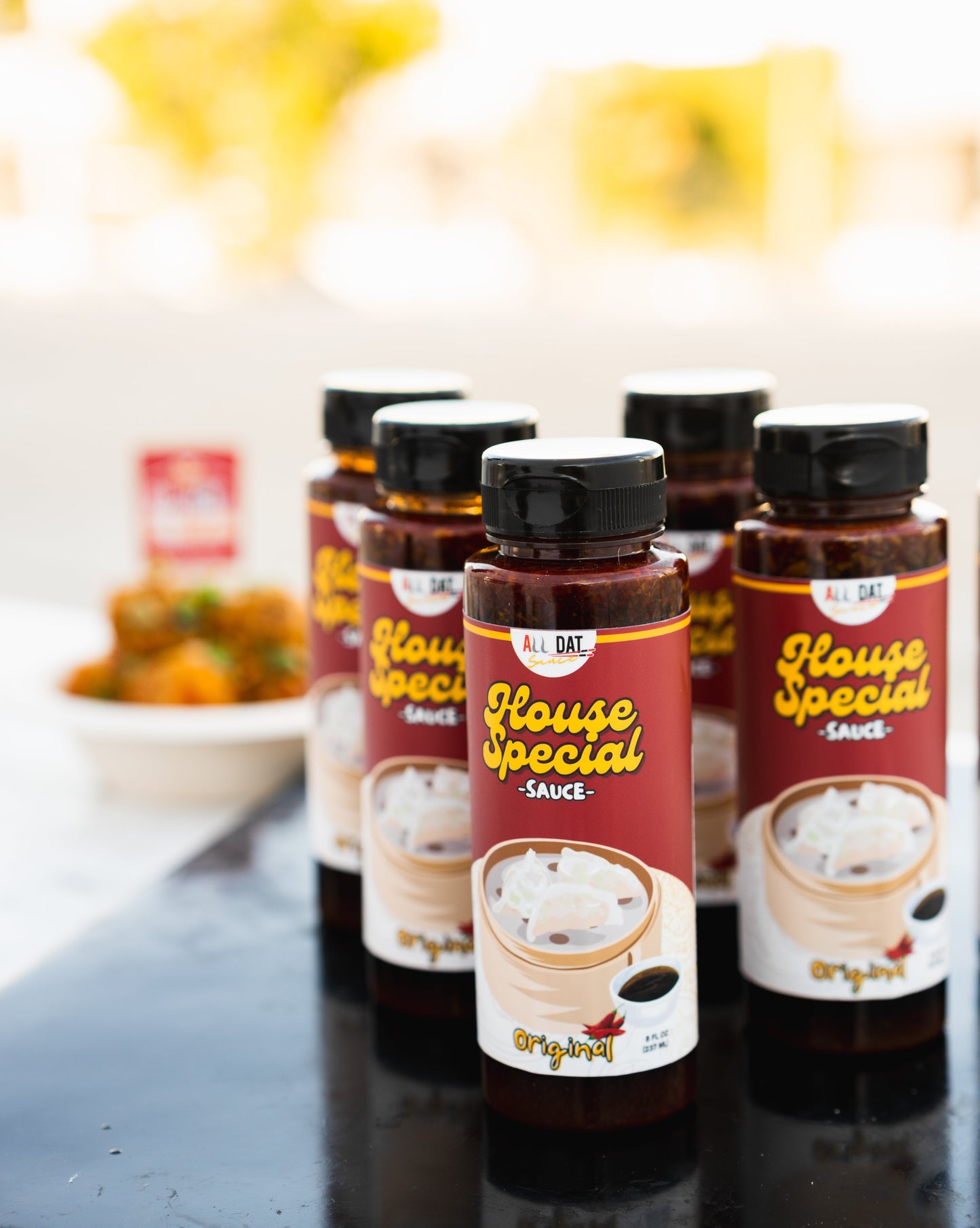 Arrangement of House Special Sauce Bottles